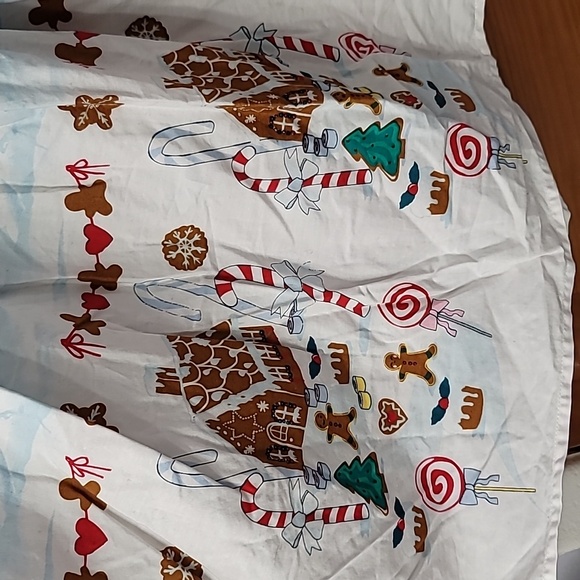 Hell Bunny Light Blue Gingerbread Print A-Line Skirt - Picture 3 of 9